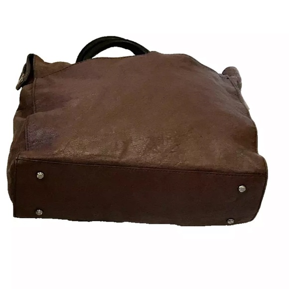 A.toy Geordon Handbag Italian lambskin Leather Tote & Pouch Brown Discontinued - Picture 8 of 15